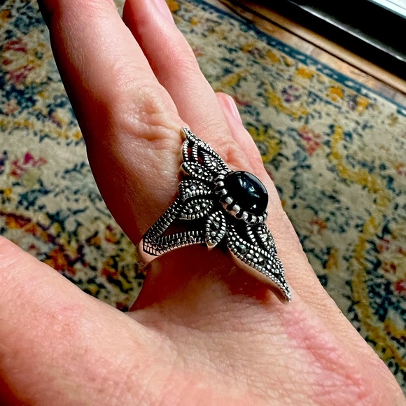 💎🔥Sivana 100% GENUINE BLACK RAW ONYX STERLING SILVER! Discontinued!! A GEM!!!! - Picture 6 of 16